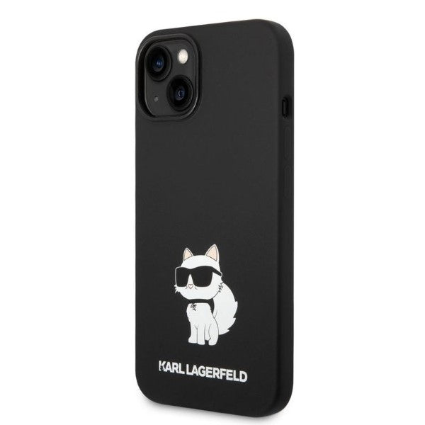 Tok Apple iPhone 14 Plus-hoz, Karl Lagerfeld, Choupette szilikon, Fekete