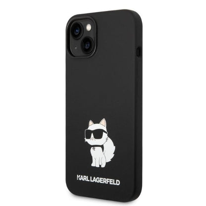 Tok Apple iPhone 14 Plus-hoz, Karl Lagerfeld, Choupette szilikon, Fekete