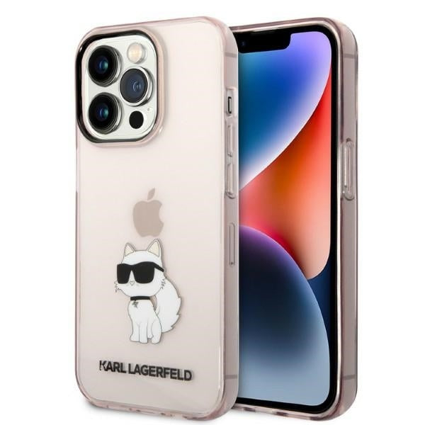 Tok Apple iPhone 14 Pro-hoz, Karl Lagerfeld, Ikonik Choupette, Rózsaszín
