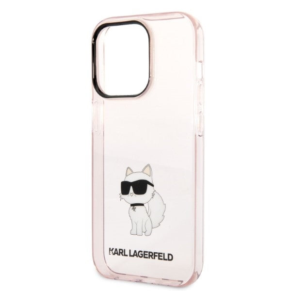 Tok Apple iPhone 14 Pro-hoz, Karl Lagerfeld, Ikonik Choupette, Rózsaszín