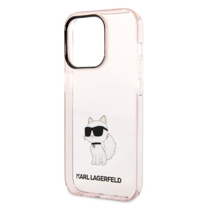 Tok Apple iPhone 14 Pro-hoz, Karl Lagerfeld, Ikonik Choupette, Rózsaszín