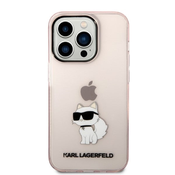 Tok Apple iPhone 14 Pro-hoz, Karl Lagerfeld, Ikonik Choupette, Rózsaszín