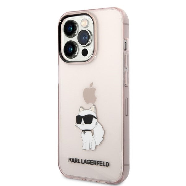 Tok Apple iPhone 14 Pro-hoz, Karl Lagerfeld, Ikonik Choupette, Rózsaszín