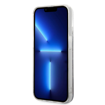 Tok Apple iPhone 14 Pro-hoz, Karl Lagerfeld, Liquid Glitter Monogram, Fekete