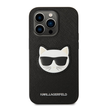 Tok Apple iPhone 14 Pro-hoz, Karl Lagerfeld, Saffiano Choupette's Head, Fekete