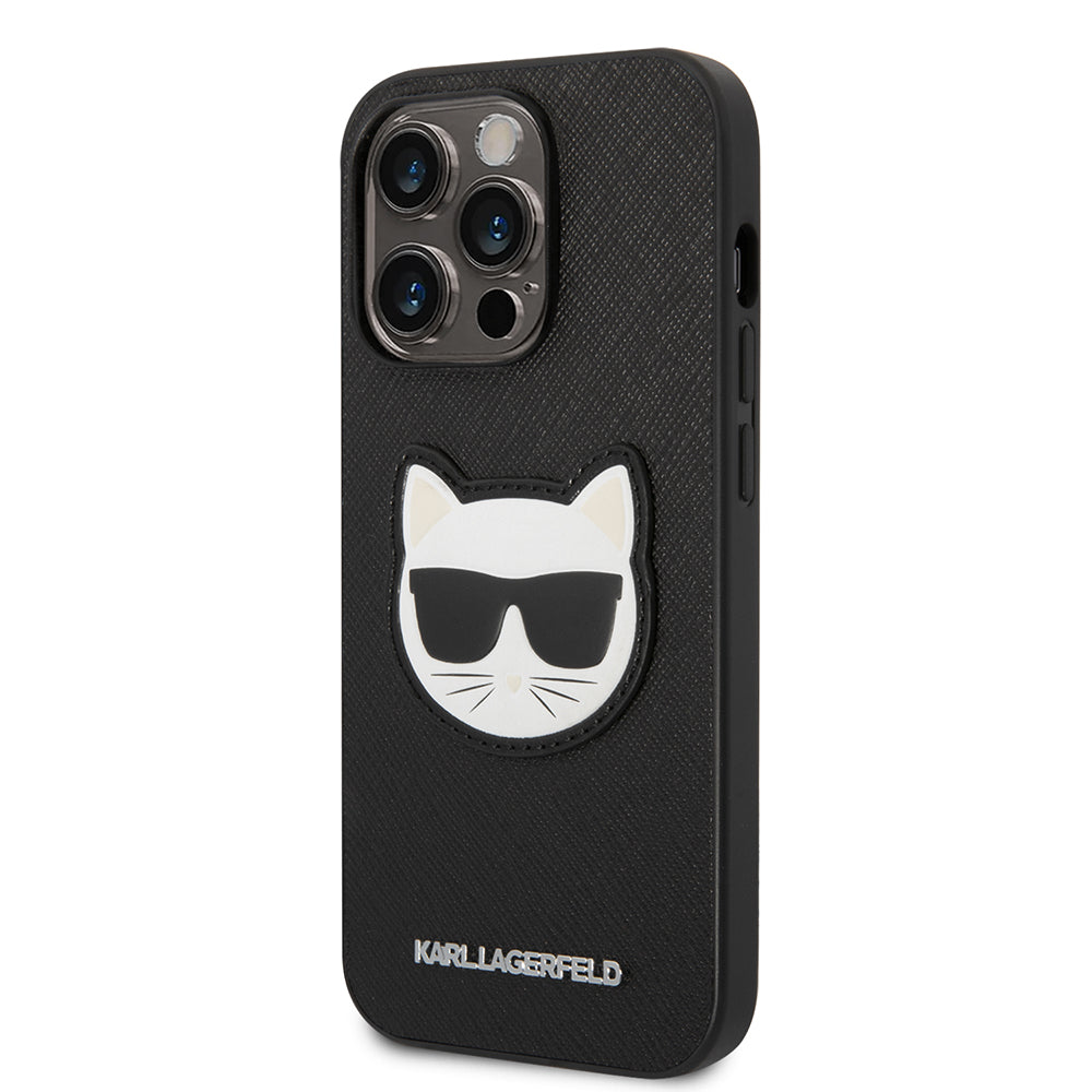 Tok Apple iPhone 14 Pro-hoz, Karl Lagerfeld, Saffiano Choupette's Head, Fekete