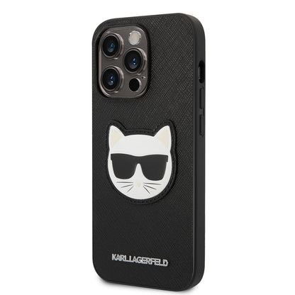 Tok Apple iPhone 14 Pro-hoz, Karl Lagerfeld, Saffiano Choupette's Head, Fekete