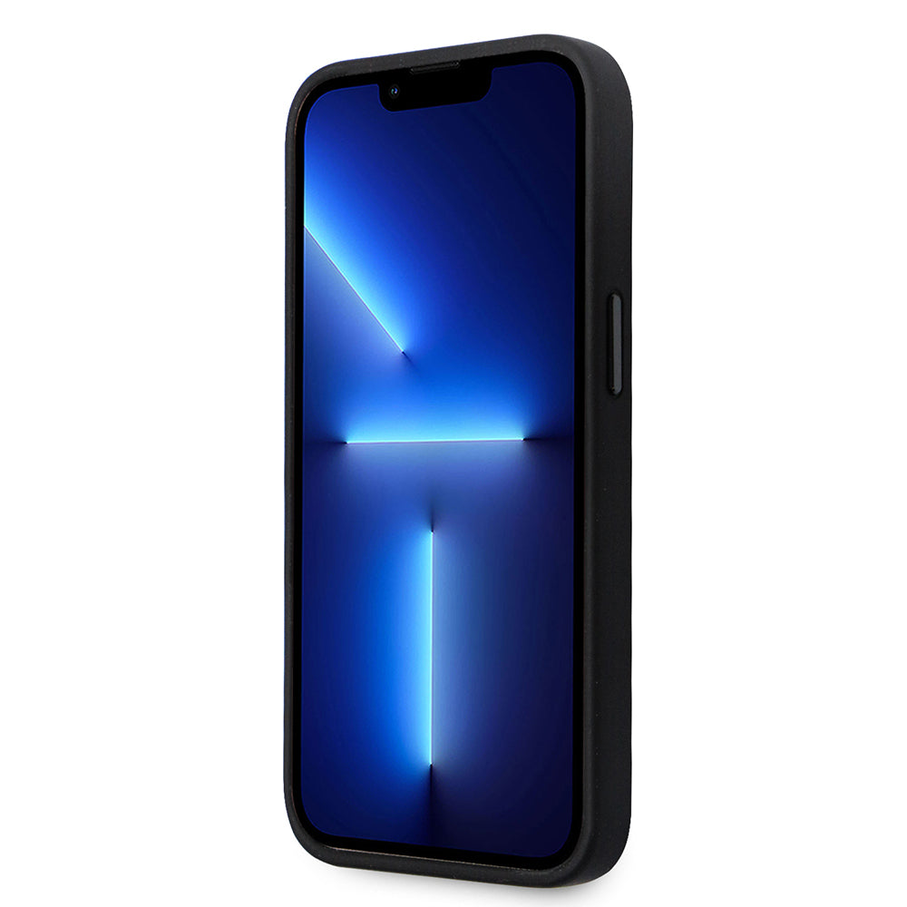 Tok Apple iPhone 14 Pro-hoz, Karl Lagerfeld, Silicone Ikonik Karl Metal, Fekete