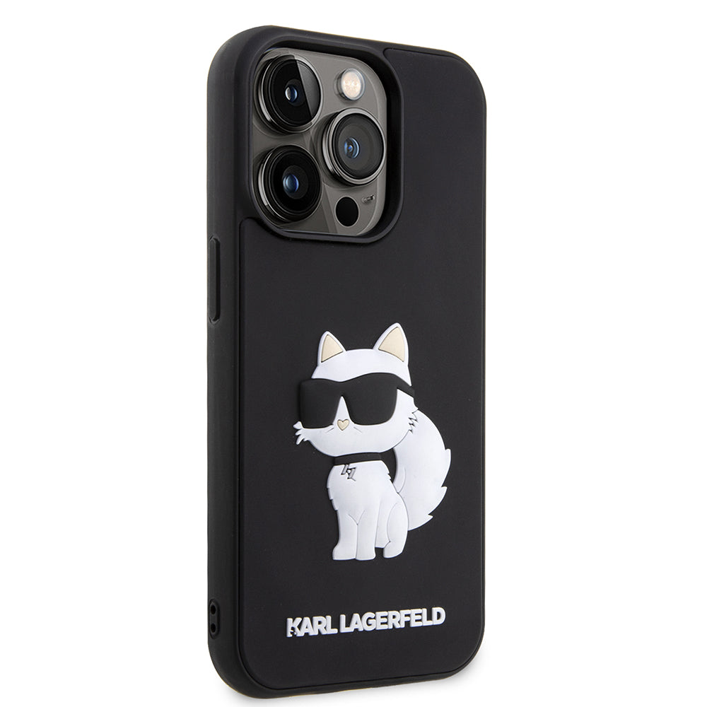 Case for Apple iPhone 14 Pro Max, Karl Lagerfeld, 3D Rubber Choupette, Black