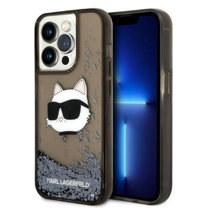 Tok Apple iPhone 14 Pro Max-hoz, Karl Lagerfeld, Glitter Choupette's Head, Fekete