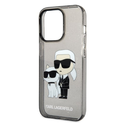 Tok Apple iPhone 14 Pro Max-hoz, Karl Lagerfeld, Glitter Karl & Choupette, Fekete