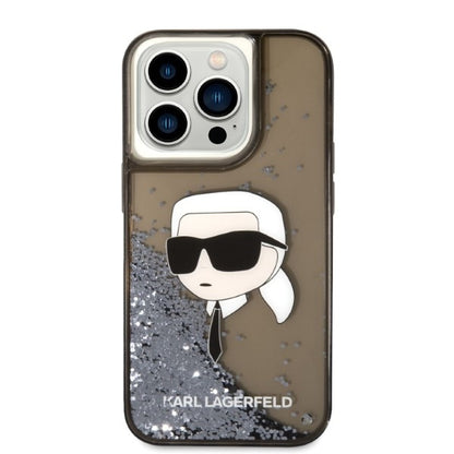 Tok Apple iPhone 14 Pro Max-hoz, Karl Lagerfeld, Glitter Karl's Head, Fekete