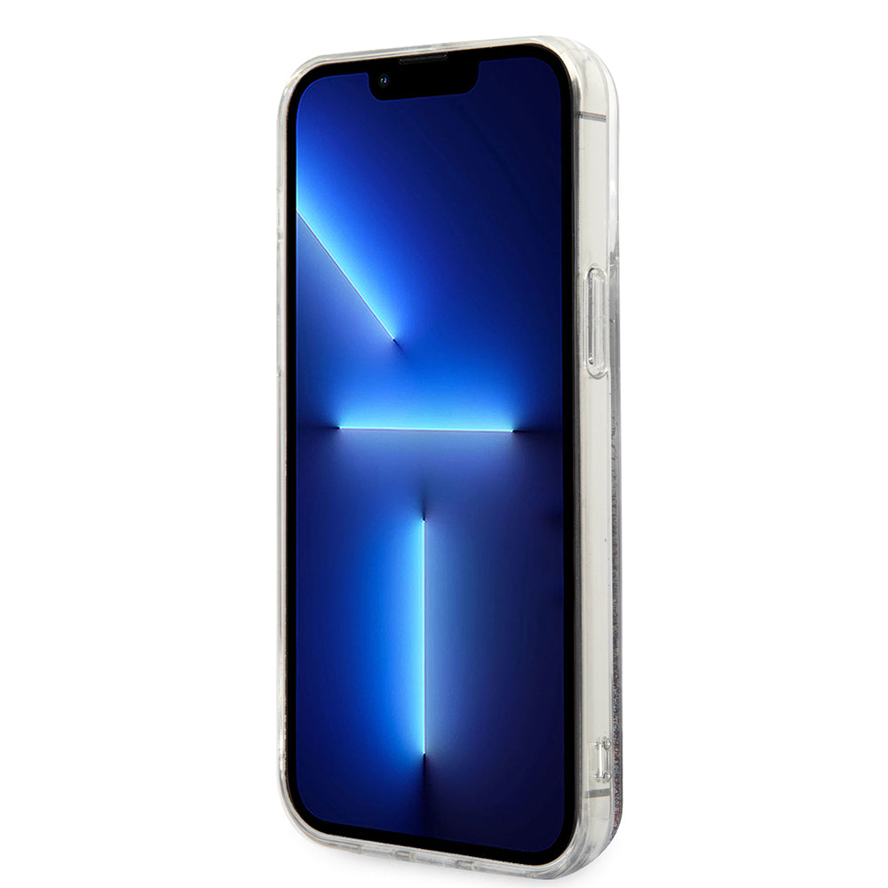 Tok Apple iPhone 14 Pro Max-hoz, Karl Lagerfeld, Liquid Glitter Monogram, Ezüst