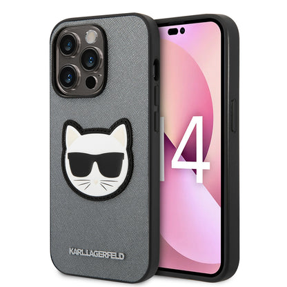 Tok Apple iPhone 14 Pro Max-hoz, Karl Lagerfeld, Saffiano Choupette's Head, Ezüst