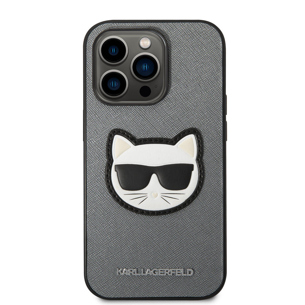 Tok Apple iPhone 14 Pro Max-hoz, Karl Lagerfeld, Saffiano Choupette's Head, Ezüst