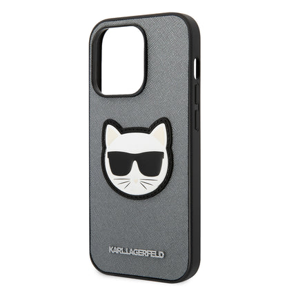 Tok Apple iPhone 14 Pro Max-hoz, Karl Lagerfeld, Saffiano Choupette's Head, Ezüst