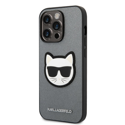 Tok Apple iPhone 14 Pro Max-hoz, Karl Lagerfeld, Saffiano Choupette's Head, Ezüst