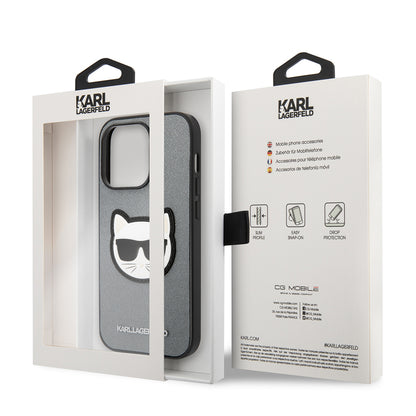 Tok Apple iPhone 14 Pro Max-hoz, Karl Lagerfeld, Saffiano Choupette's Head, Ezüst