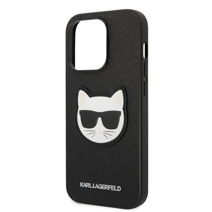 Tok Apple iPhone 14 Pro Max-hoz, Karl Lagerfeld, Saffiano Choupette's Head, Fekete