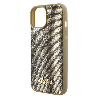 Tok Apple iPhone 15-höz, Guess, Disco Metal Script, Arany