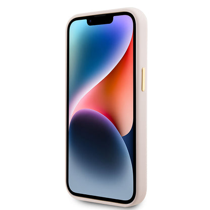 Tok a Apple iPhone 15-höz, Guess, Logo Strass 4G, Világos rózsaszín