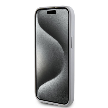Tok Apple iPhone 15-höz, Guess, Strass Metal Logo, Ezüst színű