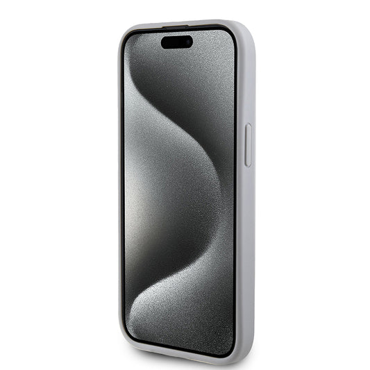 Tok Apple iPhone 15-höz, Guess, Strass Metal Logo, Ezüst színű