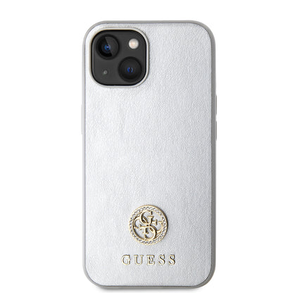 Tok Apple iPhone 15-höz, Guess, Strass Metal Logo, Ezüst színű