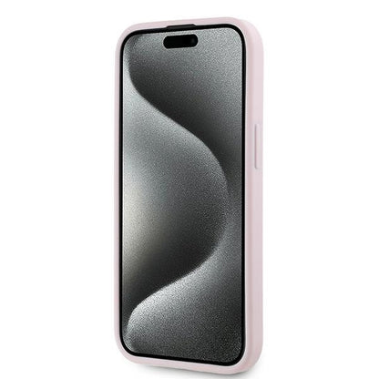 Tok Apple iPhone 15-höz, Karl Lagerfeld, Diagonal Quilted Script, Rózsaszín