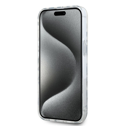 Tok Apple iPhone 15-höz, Karl Lagerfeld, IML Luxury Zebra mintás, pántos, fekete