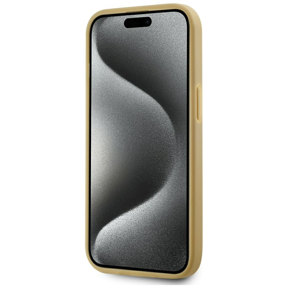 Tok Apple iPhone 15-höz, Karl Lagerfeld, Metal Signature, Arany
