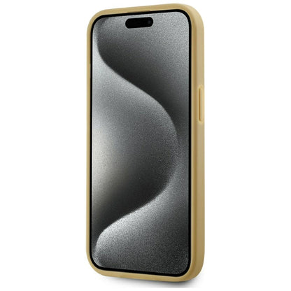 Tok Apple iPhone 15-höz, Karl Lagerfeld, Metal Signature, Arany