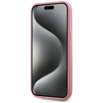 Tok Apple iPhone 15-höz, Karl Lagerfeld, Metal Signature, Rózsaszín