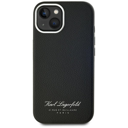 Tok Apple iPhone 15-höz, Karl Lagerfeld, RSG, Fekete