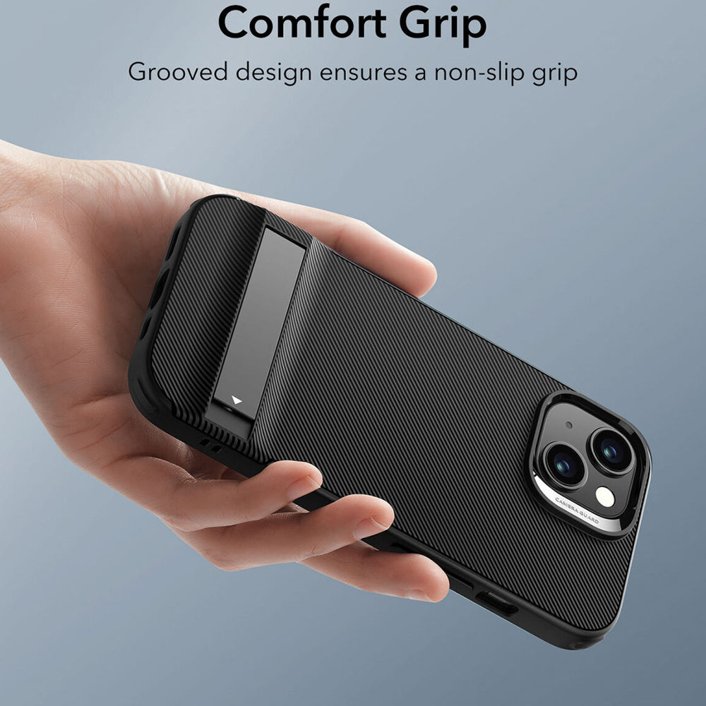 Tok Apple iPhone 15 Plus-hoz, ESR, Air Shield Boost Kickstand, Fekete