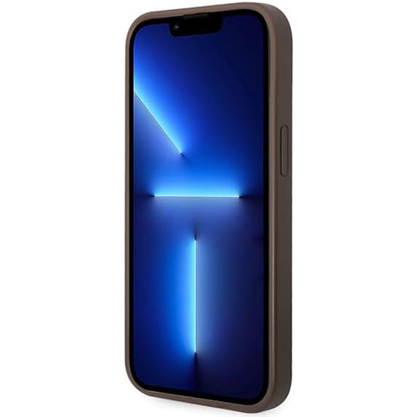 Tok Apple iPhone 15 Plus-hoz, Guess, 4G Metal Gold Logo, Barna