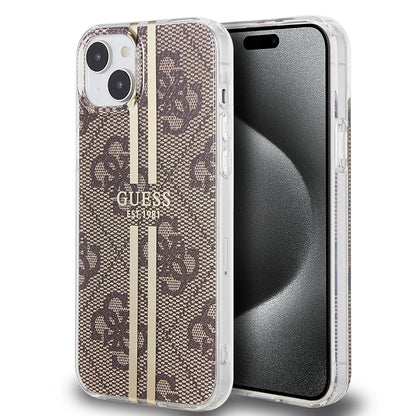 Tok Apple iPhone 15 Plus-hoz, Guess, IML 4G Gold Stripe, Barna