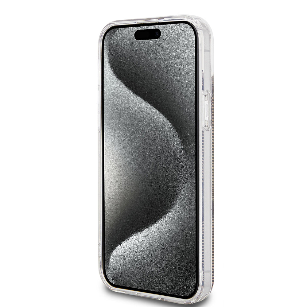 Tok Apple iPhone 15 Plus-hoz, Guess, IML 4G Gold Stripe, Barna