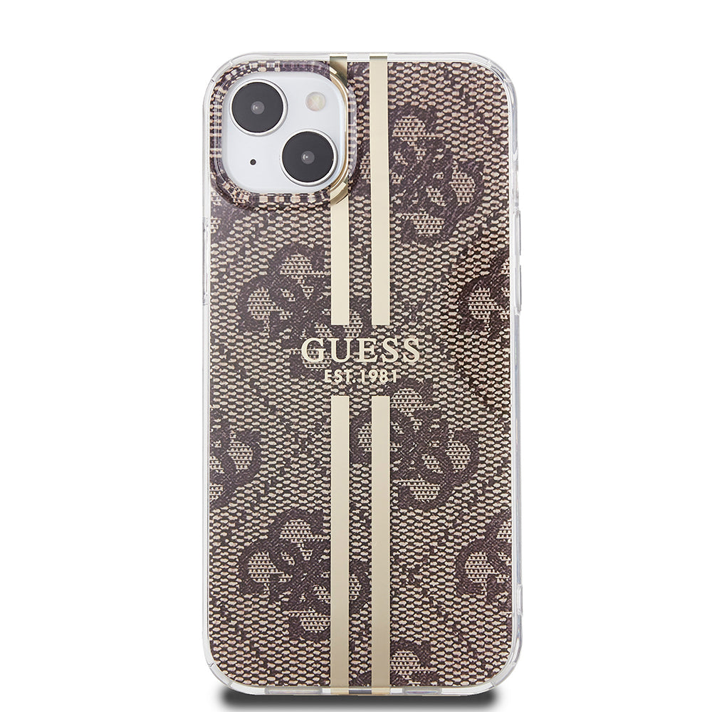 Tok Apple iPhone 15 Plus-hoz, Guess, IML 4G Gold Stripe, Barna