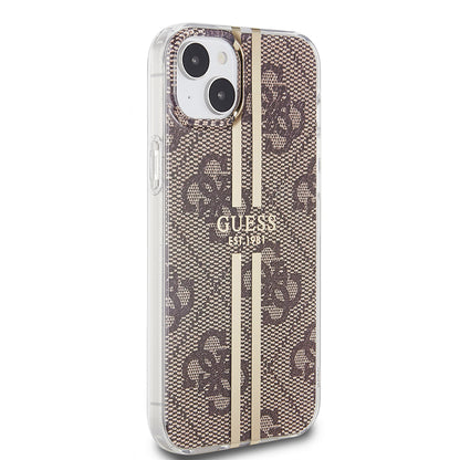 Tok Apple iPhone 15 Plus-hoz, Guess, IML 4G Gold Stripe, Barna