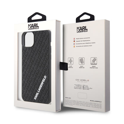 Case for Apple iPhone 15 Plus, Karl Lagerfeld, 3D Rubber Multi Logo, Black