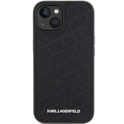 Tok Apple iPhone 15 Plus-hoz, Karl Lagerfeld, Diagonal Quilted K mintás, Fekete