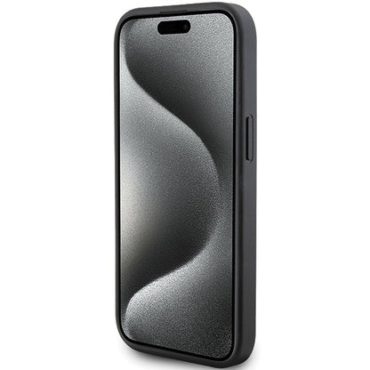 Tok Apple iPhone 15 Plus-hoz, Karl Lagerfeld, Diagonal Quilted K mintás, Fekete