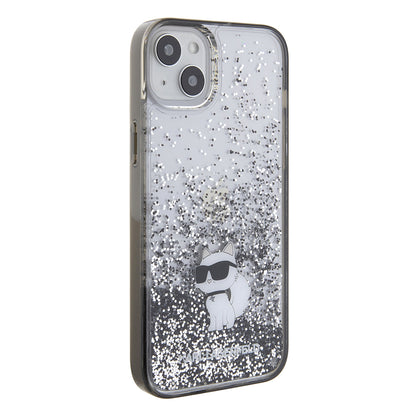 Tok Apple iPhone 15 Plus-hoz, Karl Lagerfeld, Liquid Glitter Choupette, Átlátszó