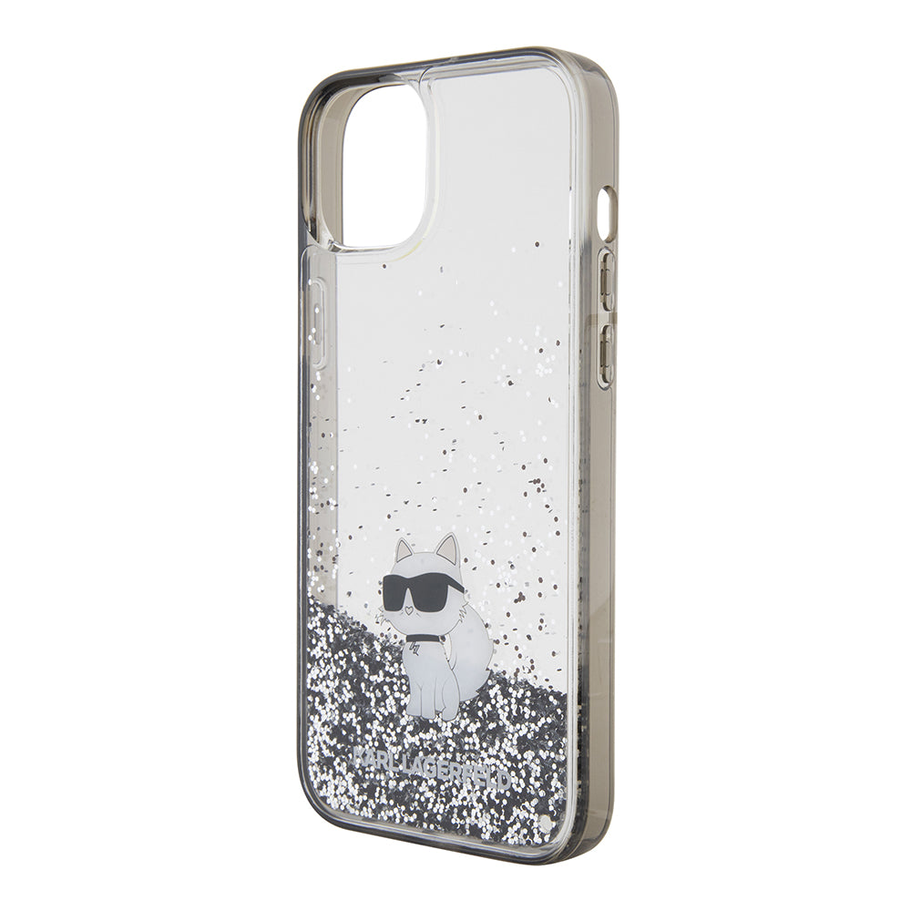 Tok Apple iPhone 15 Plus-hoz, Karl Lagerfeld, Liquid Glitter Choupette, Átlátszó