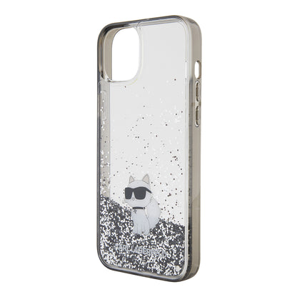Tok Apple iPhone 15 Plus-hoz, Karl Lagerfeld, Liquid Glitter Choupette, Átlátszó