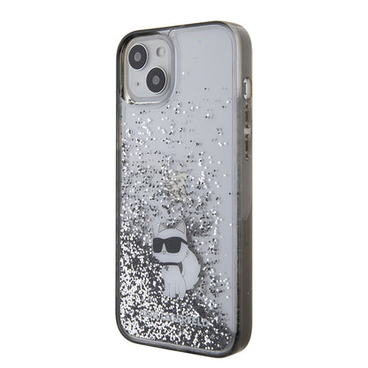 Tok Apple iPhone 15 Plus-hoz, Karl Lagerfeld, Liquid Glitter Choupette, Átlátszó