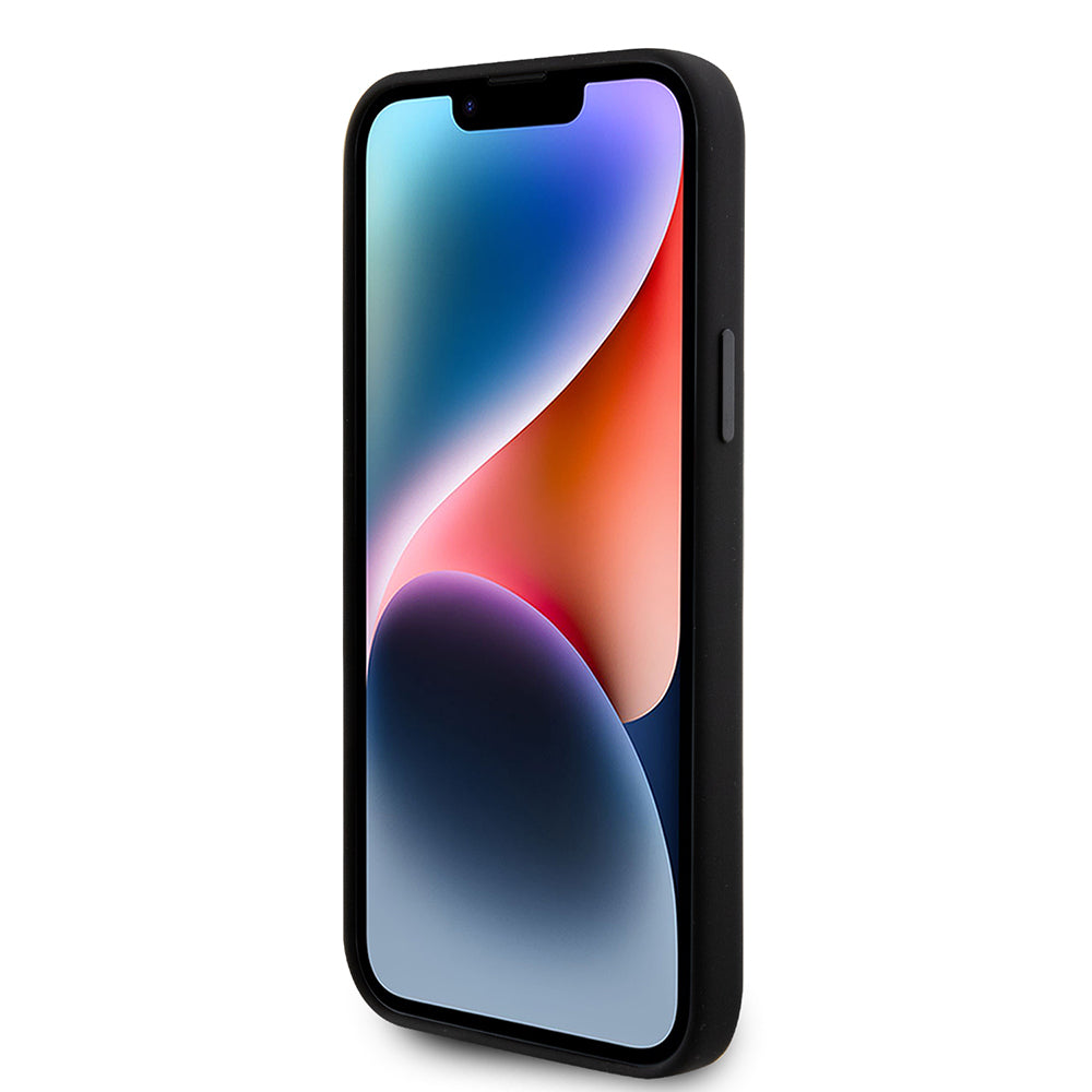 Tok Apple iPhone 15 Plus-hoz, Karl Lagerfeld, Silicone Choupette Metal, Fekete