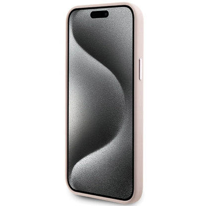 Tok Apple iPhone 15 Plus-hoz, Karl Lagerfeld, Silicone Choupette Metal, Rózsaszín