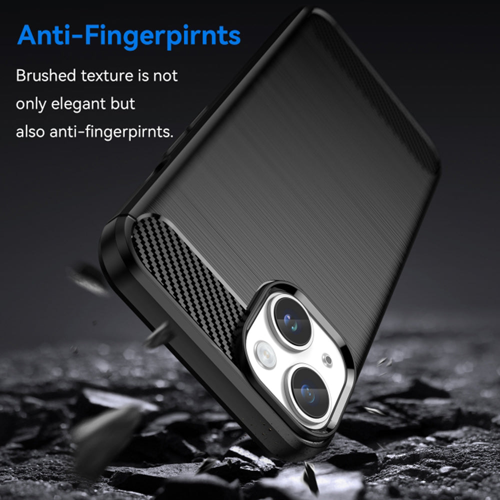 Tok Apple iPhone 15 Plus-hoz, Techsuit, karbon, fekete
